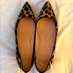 Leopard Print Pointed J.Crew kitten heel pumps